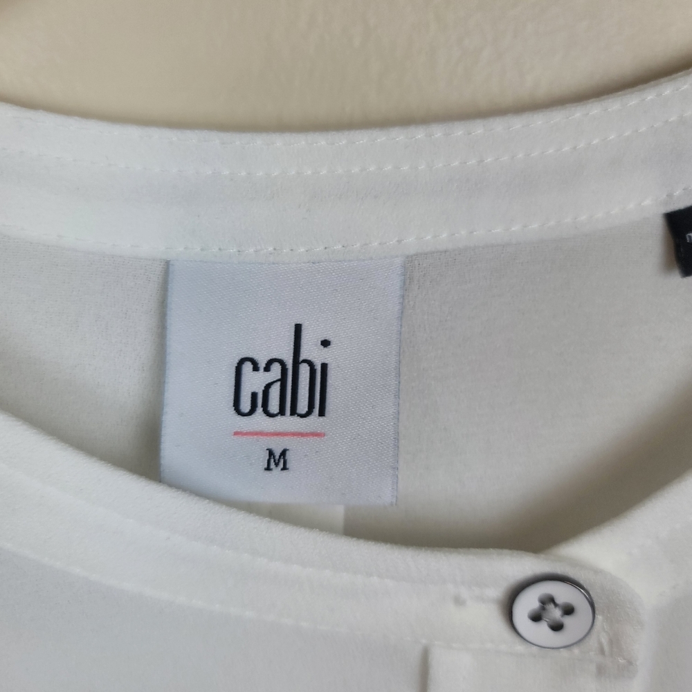 Cabi White Float Flutter Sleeve Top Size M #5521 - image 4
